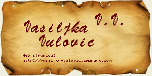 Vasiljka Vulović vizit kartica